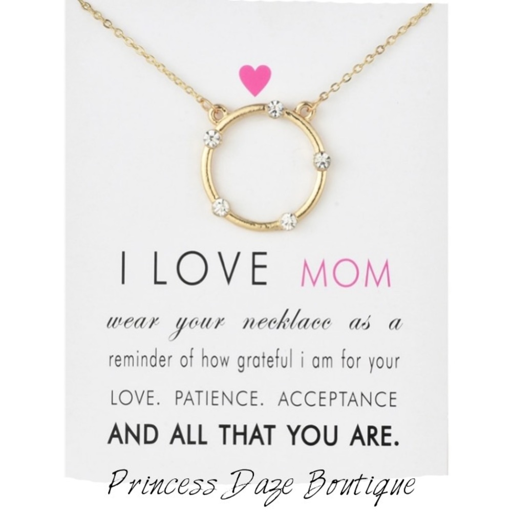 Gold I Love Mom Necklace